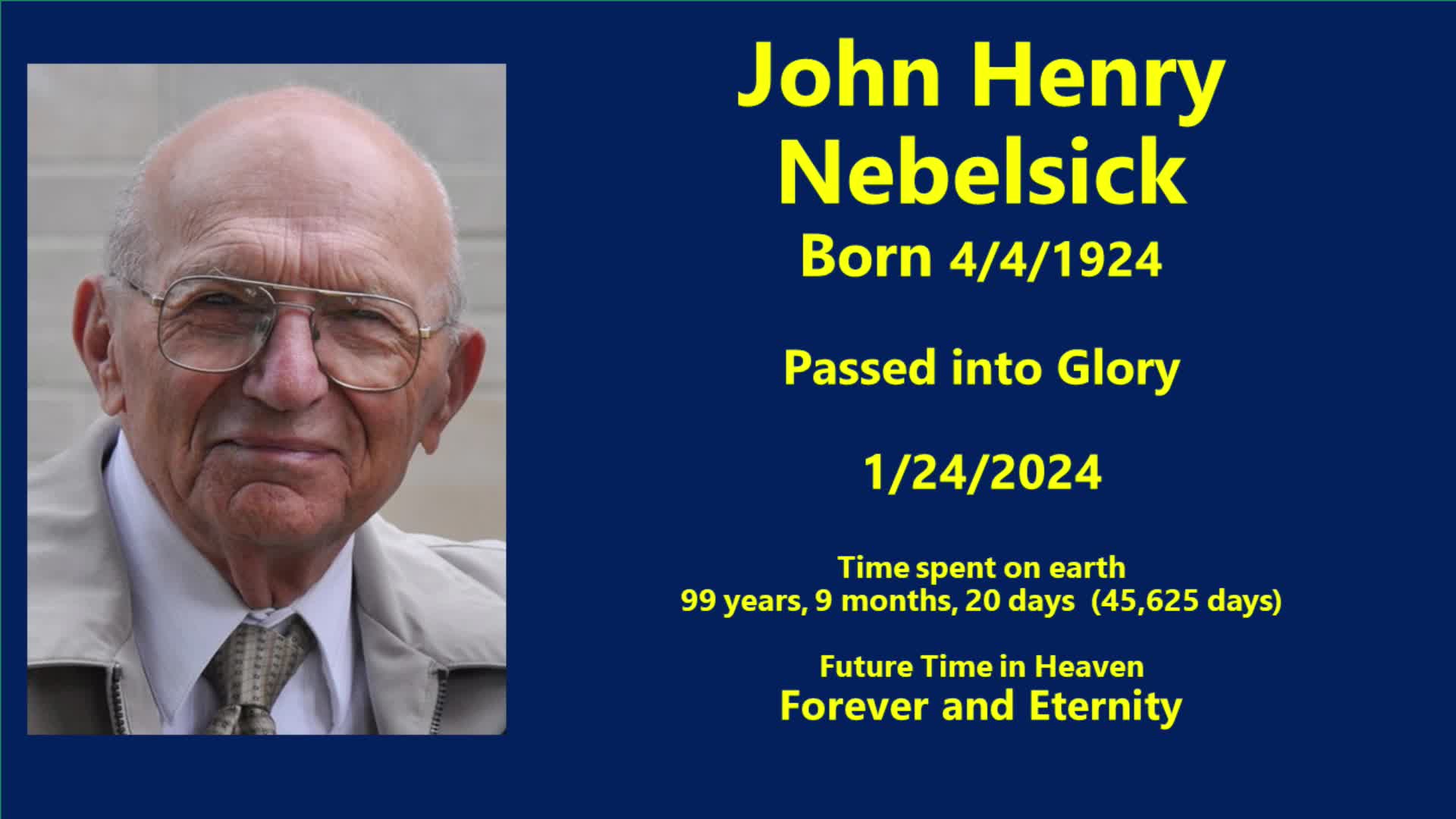 Funeral for John Nebelsick